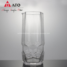 Wholesale Barware Machine Pressed Novelty Decorative clear Embossed Wine Glass